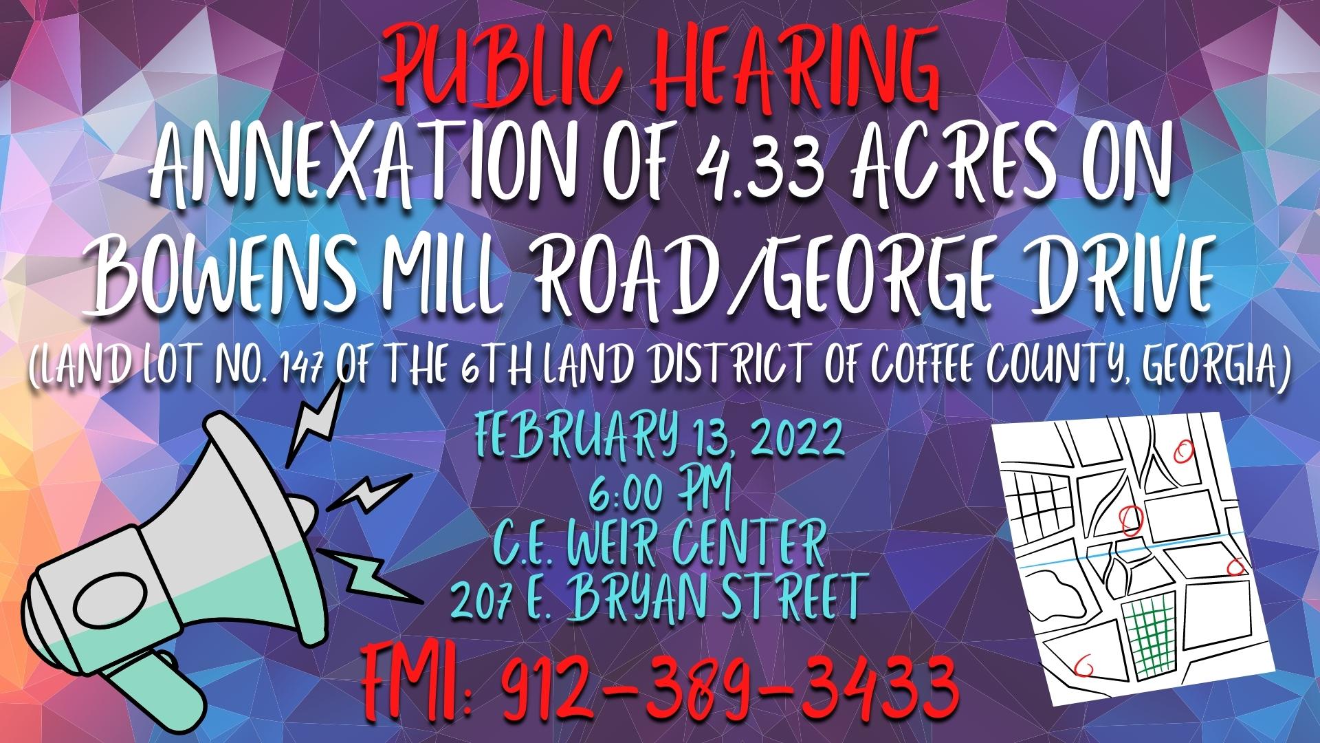 Public Hearing - Bowens Mill Annexation