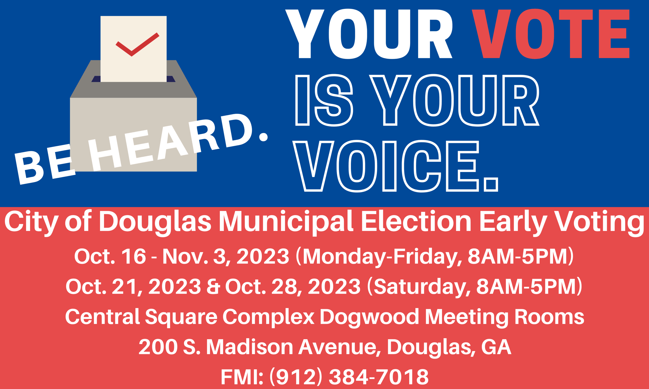 Image of graphic that lists the dates to early vote