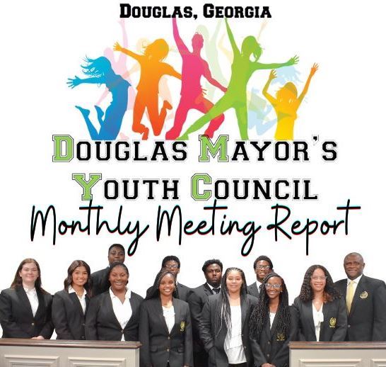 image of the Youth Council members with the words Douglas Mayor's Youth council Monthly Meeting