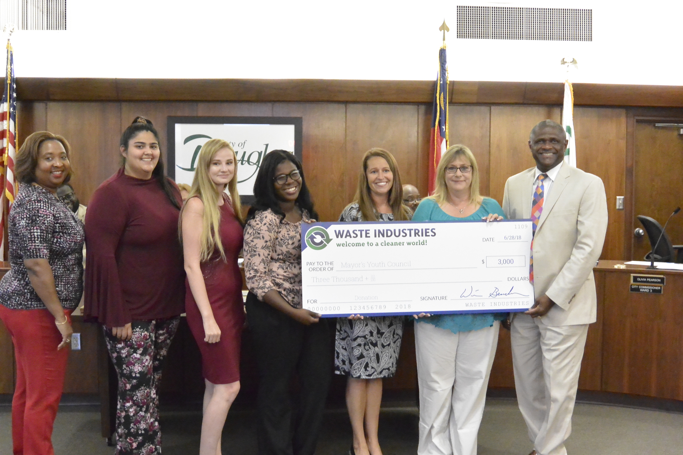 Waste Industries Donation To Youth Council