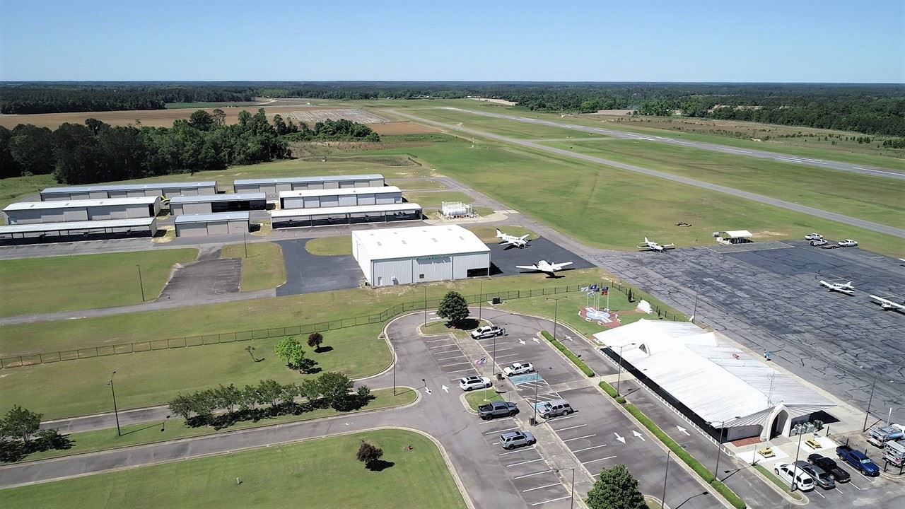 Image taken a drone of the airport from the sky
