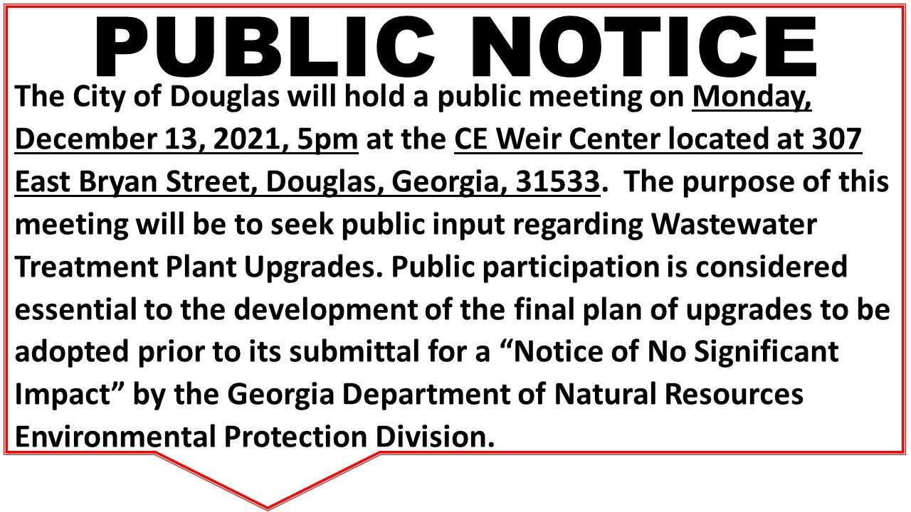 Public Notice - WWTP Upgrades