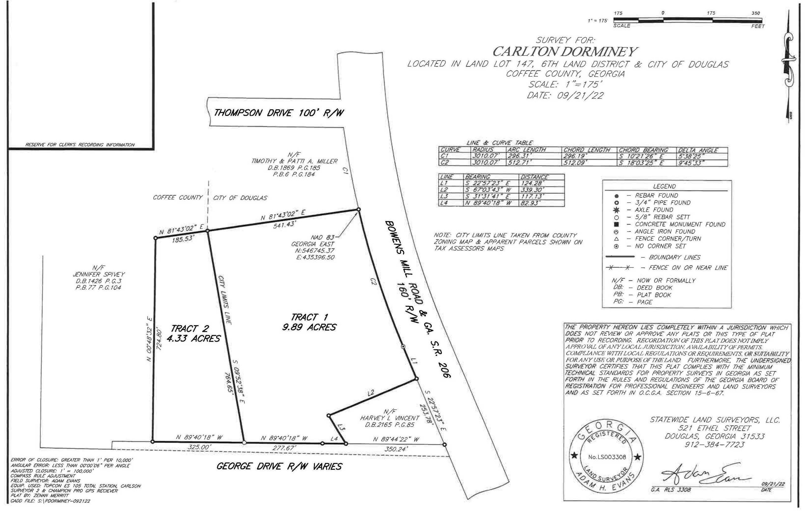 1533 George Drive Plat Annex - Map to be Advertised with Ad