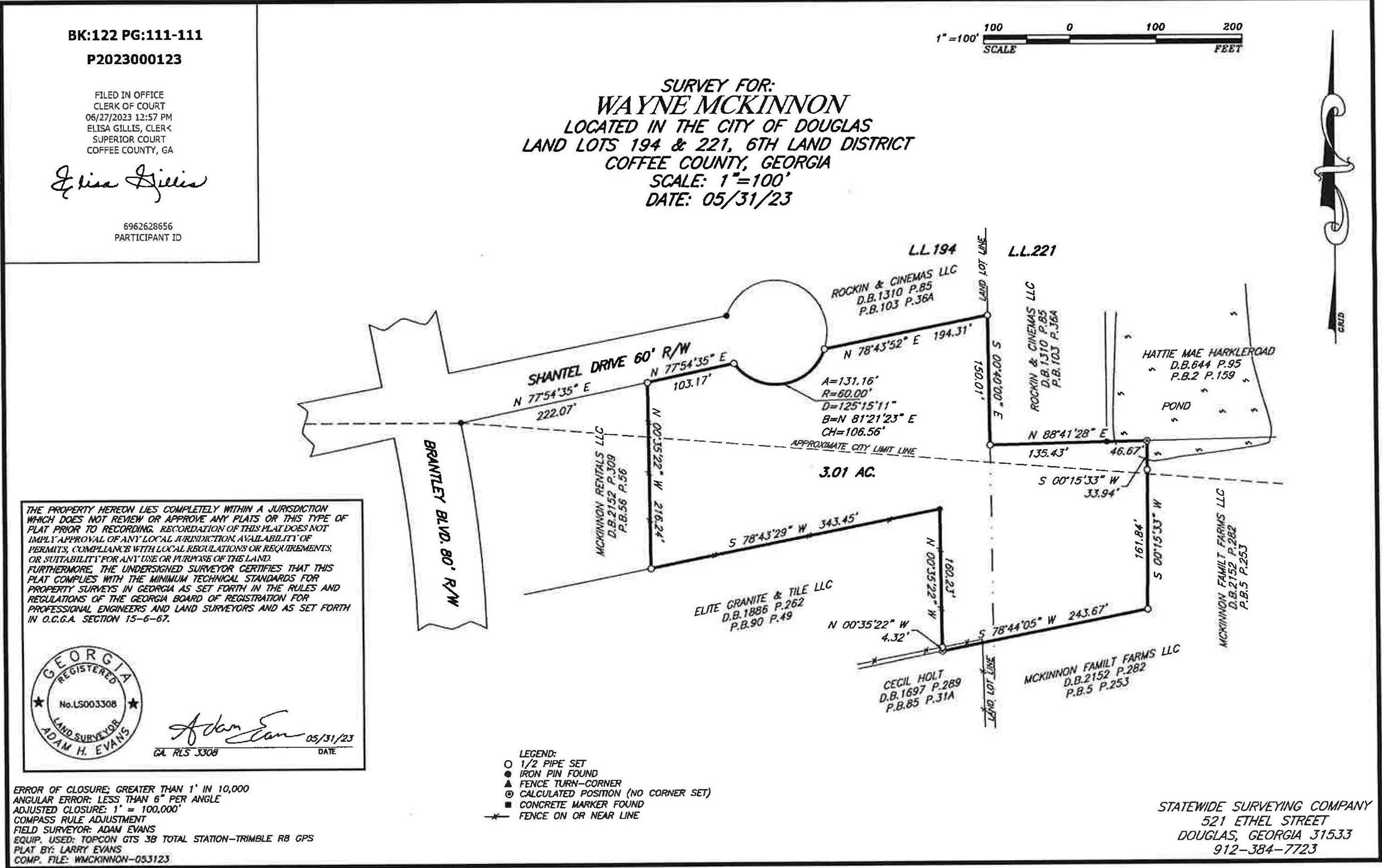Image of the survey map for Parcel 0118 080A  0118 083 Survey Plat