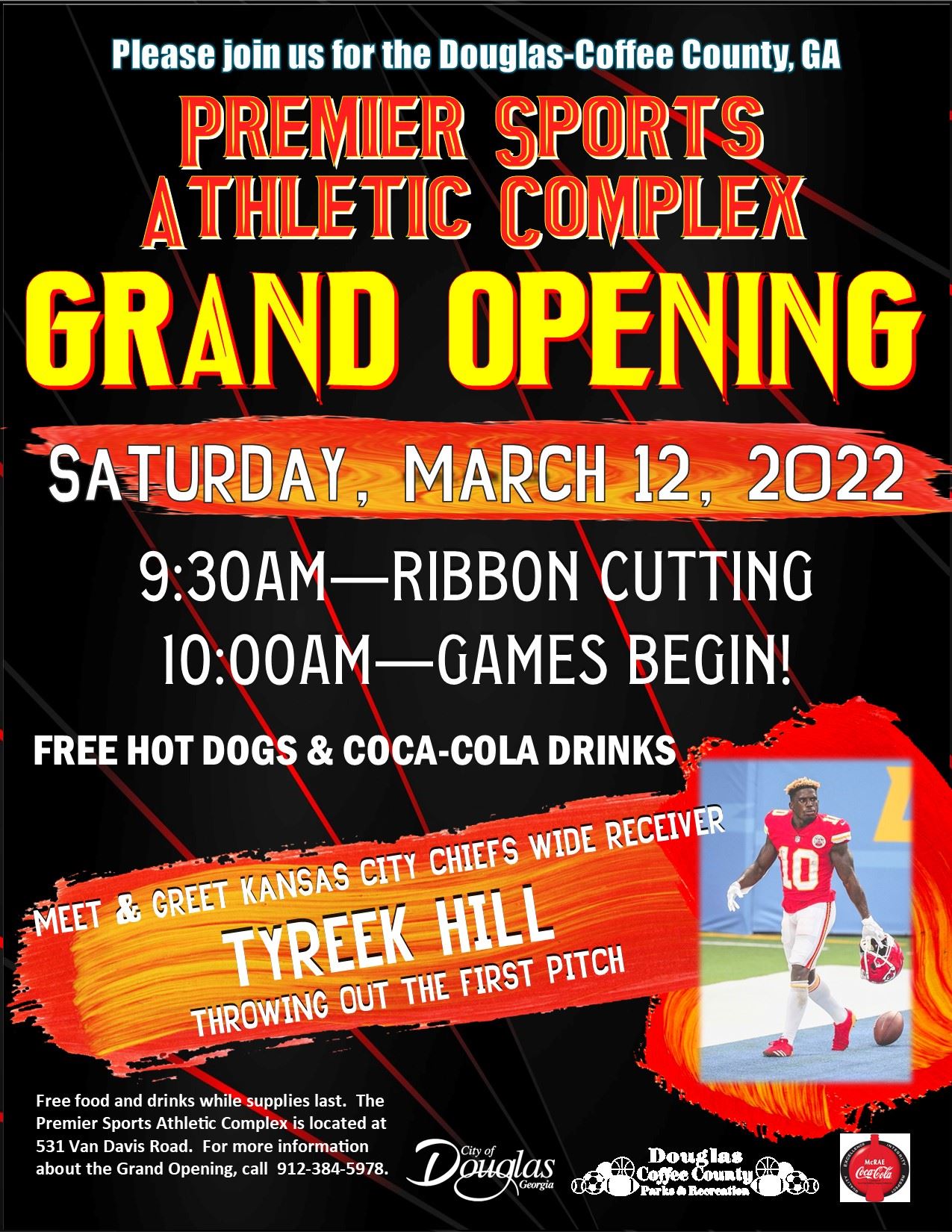 Premier Sports Complex Ribbon Cutting Flyer