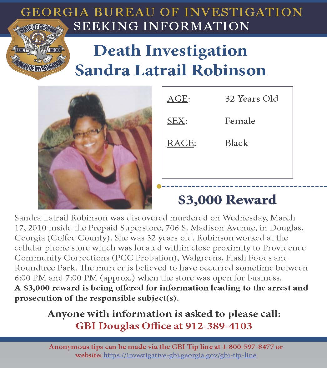 SEEKING INFO _ ROBINSON Sandra_REWARD
